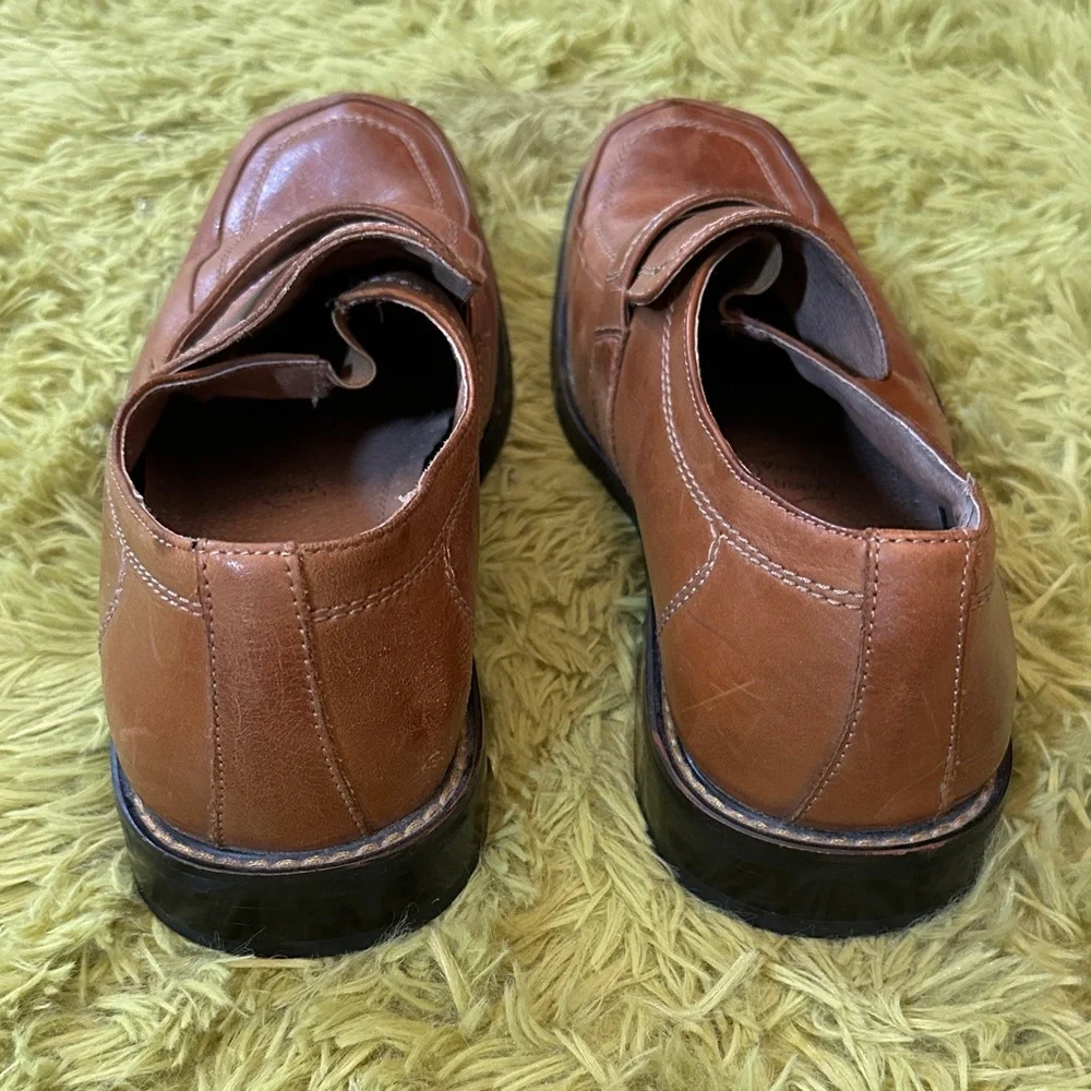 Brown Leather Slip-On Loafers Men’s Classic Dress Casual Shoes Size 11